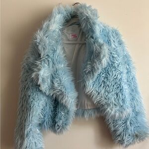 Faux Fur Jacket * Baby Blue